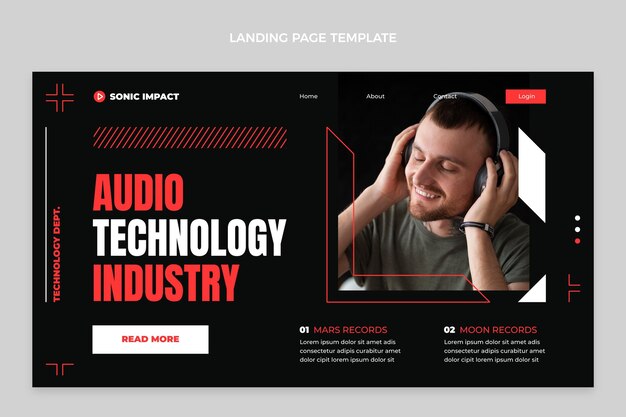 Flat design minimal technology landing page