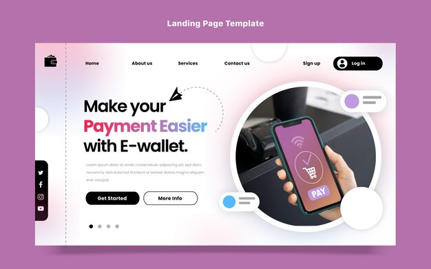 Flat design minimal technology landing page