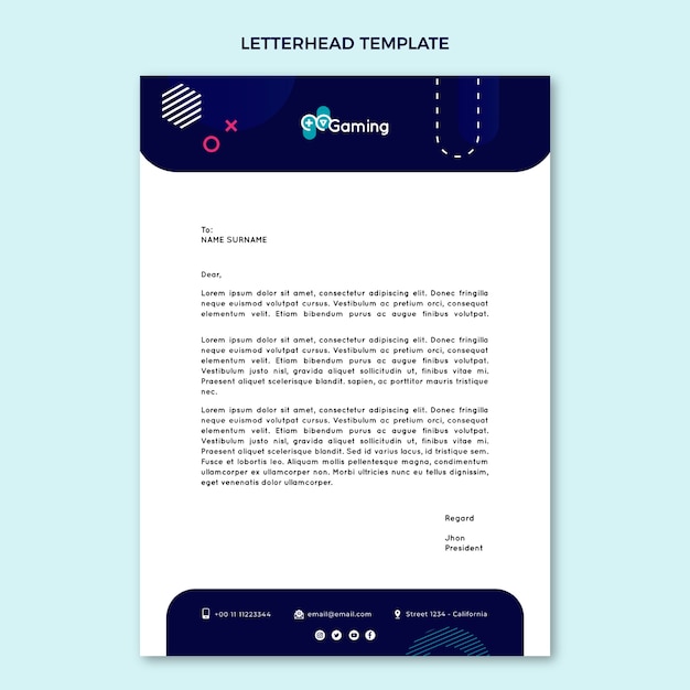 Flat design minimal technology letterhead