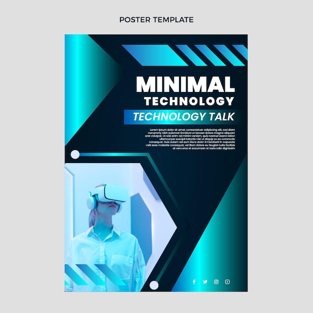 Vettore gratuito poster di tecnologia minimale dal design piatto