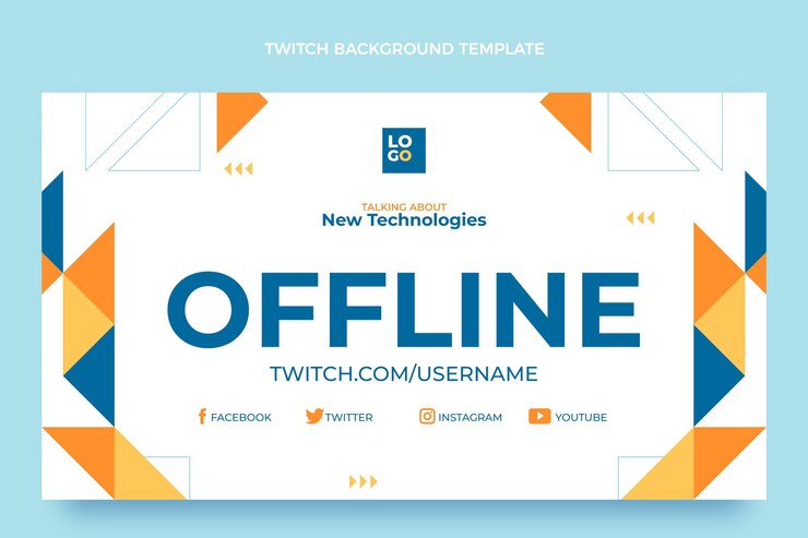 Free Vector flat design minimal technology twitch background