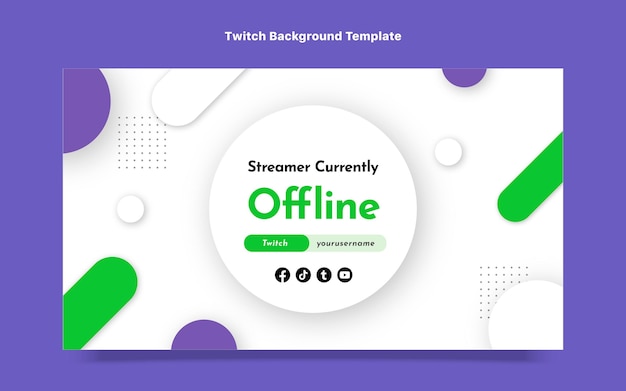 Free vector flat design minimal technology twitch background