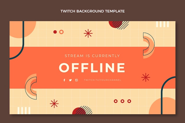 Free vector flat design minimal technology twitch background