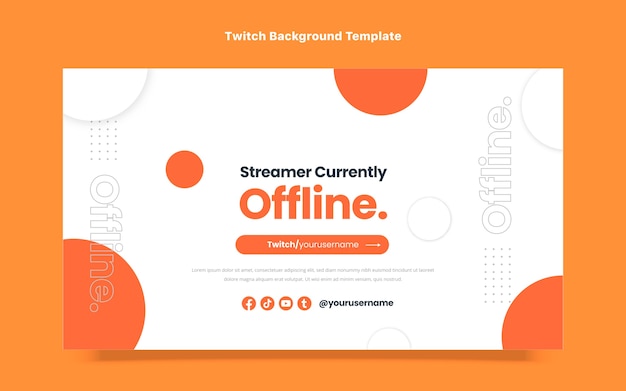 Flat design minimal technology twitch background