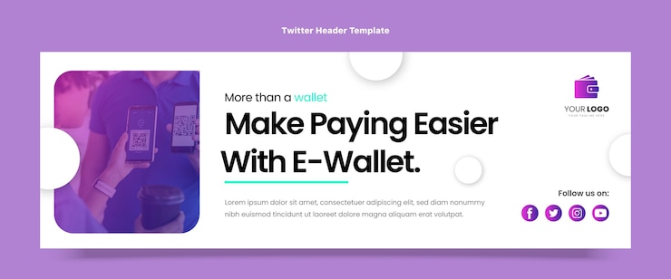 Free Vector flat design minimal technology twitter header