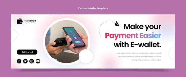 flat design minimal technology twitter header