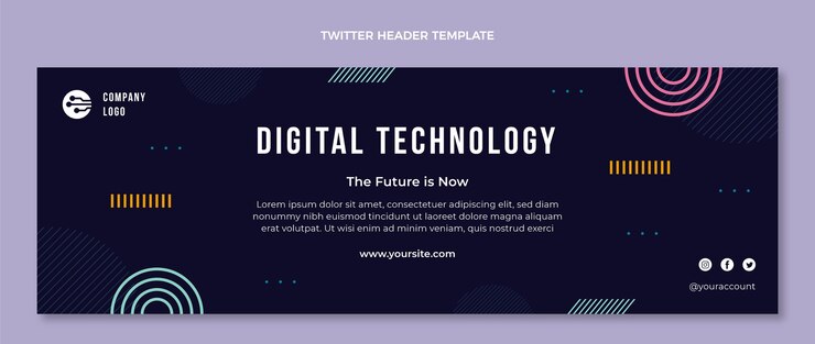 Free Vector flat design minimal technology twitter header
