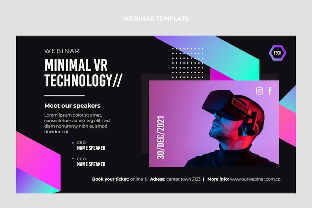 Flat design minimal technology webinar