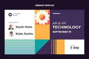 Free vector flat design minimal technology webinar