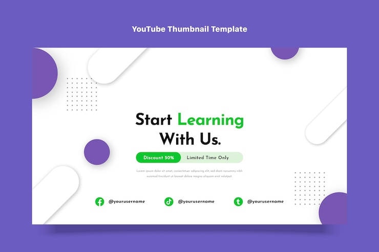Free Vector flat design minimal technology youtube channel art