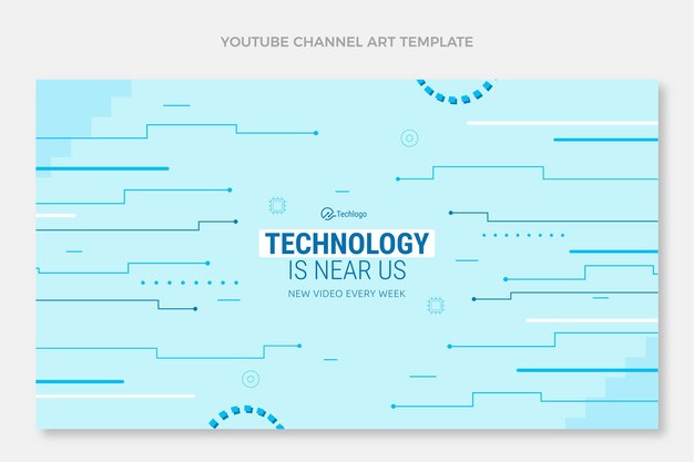 フラットデザインミニマルテクノロジーyoutubeチャンネルアート