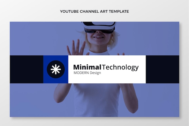 Flat design minimal technology youtube channel