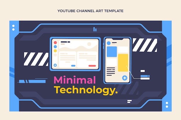 Vettore gratuito canale youtube con tecnologia minimale dal design piatto