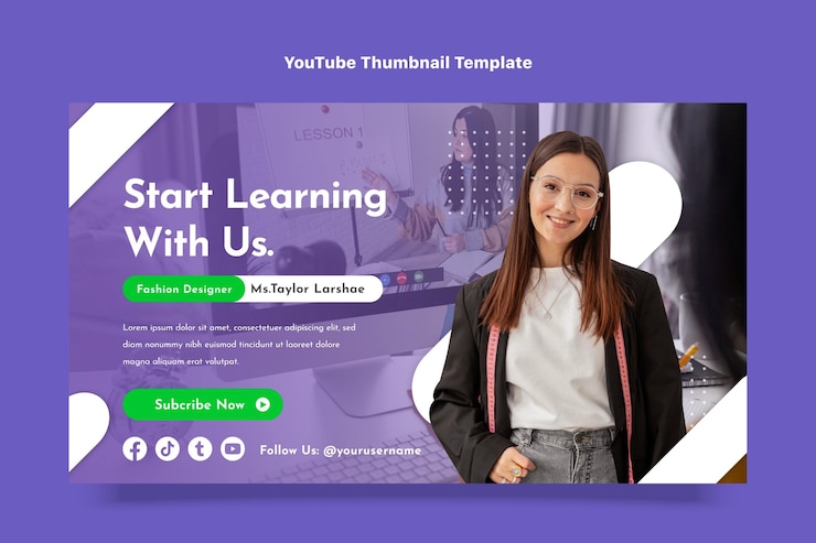Free Vector flat design minimal technology youtube thumbnail