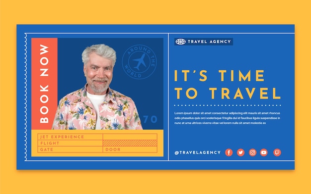 Free vector flat design minimal travel agency facebook post