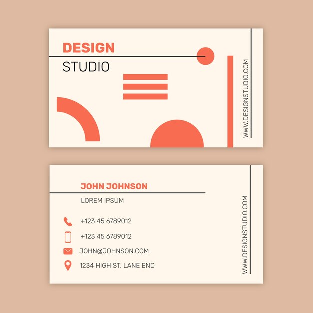 flat design minimalist business card