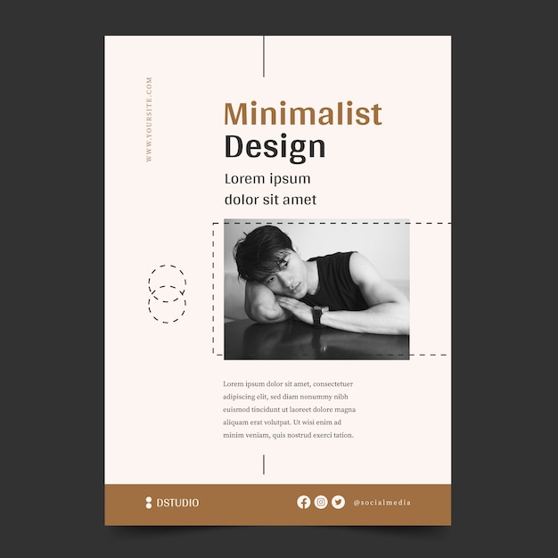 Free vector flat design minimalist flyer template