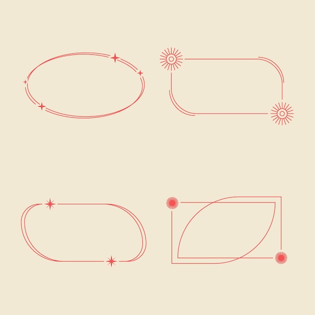 Free vector flat design minimalist linear frame set