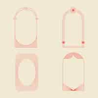 Free vector flat design minimalist linear frame set