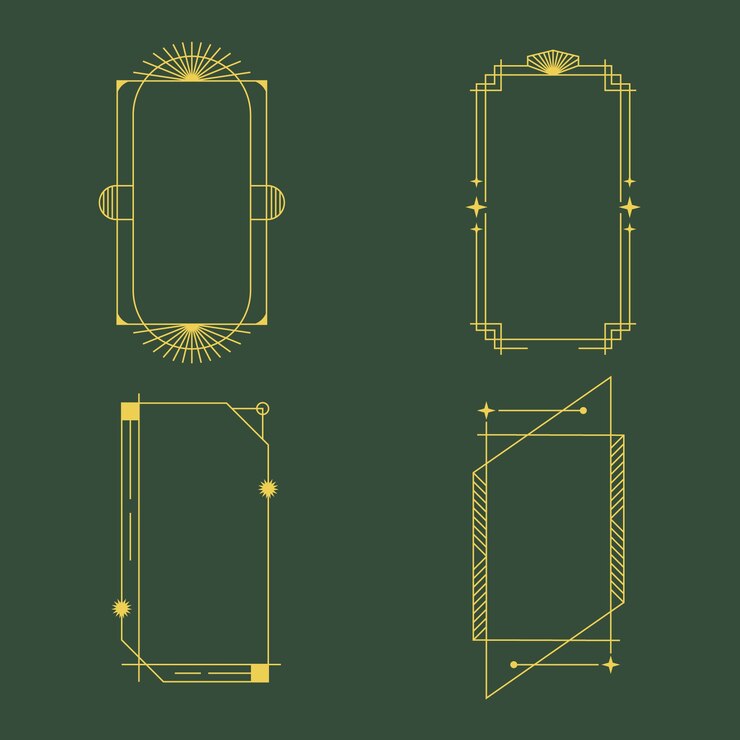 Free Vector flat design minimalist linear frame set