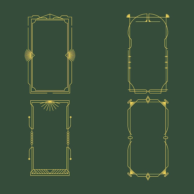 Free vector flat design minimalist linear frame set