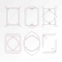 Free vector flat design minimalist linear frame set