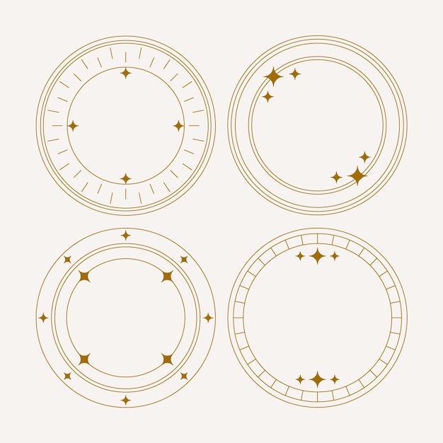 Vettore gratuito set di cornici lineari minimalistiche a disegno piatto