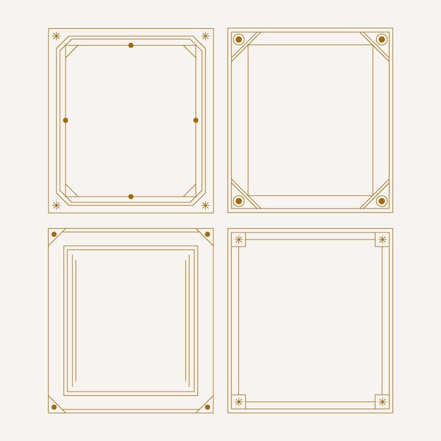 Flat design minimalist linear frame set