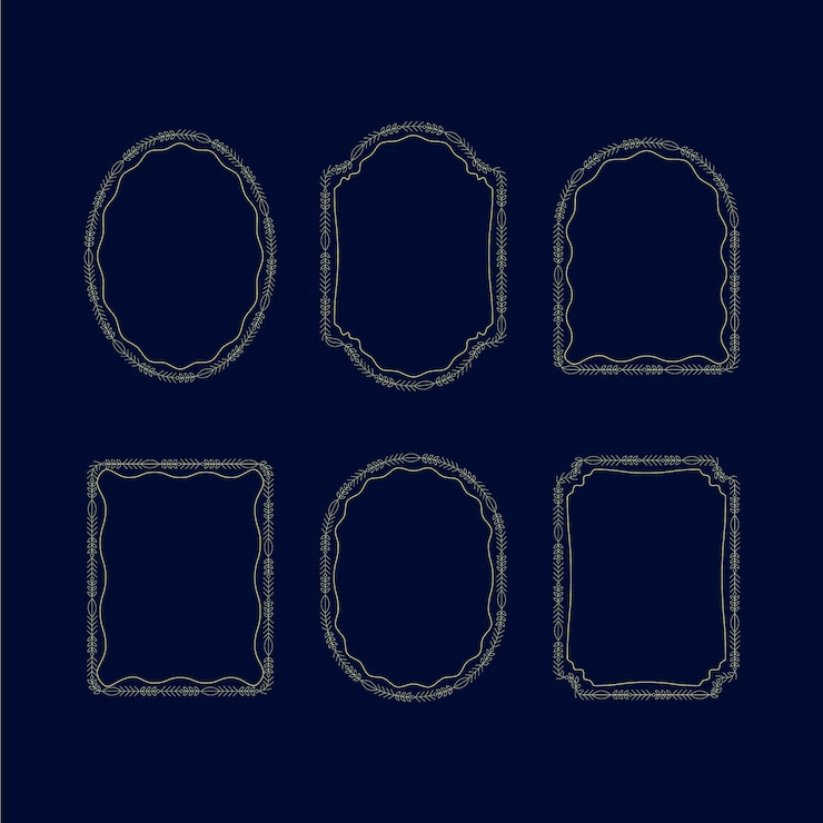 Free Vector flat design minimalist linear frame set