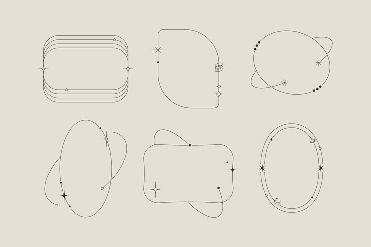 Free Vector flat design minimalist linear frame set