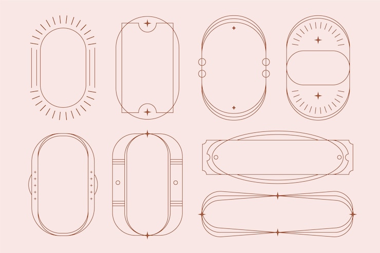 Free Vector flat design minimalist linear frame