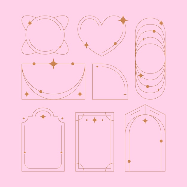 Vettore gratuito telaio lineare minimalista a disegno piatto
