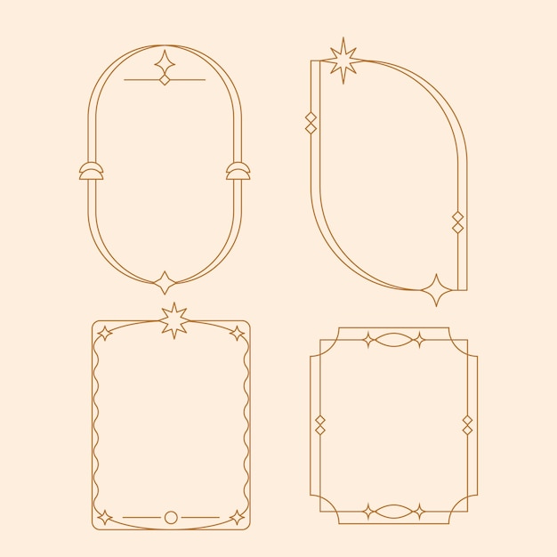 Flat design minimalist linear frame