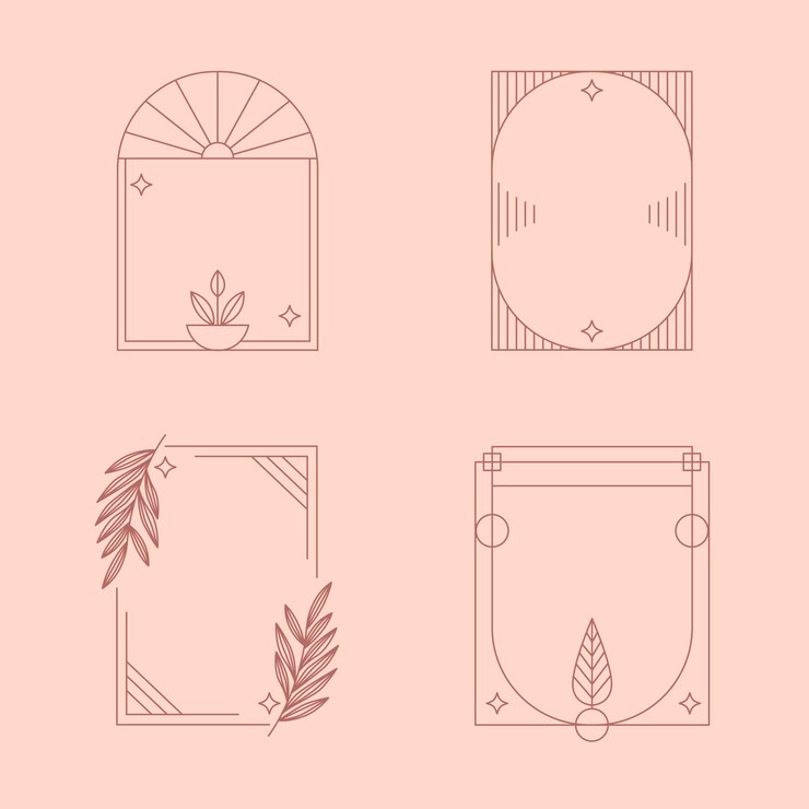 Free Vector flat design minimalist linear frame