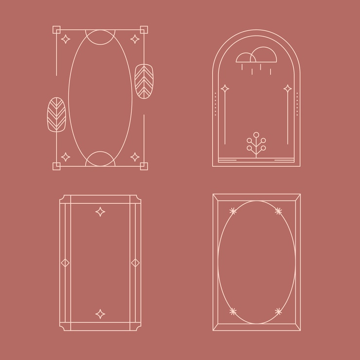 Free Vector flat design minimalist linear frame