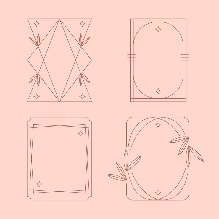 Free Vector flat design minimalist linear frame