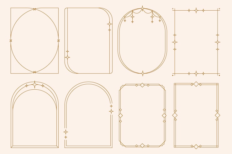 Free Vector flat design minimalist linear frame