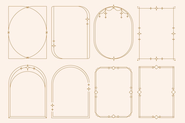 Flat design minimalist linear frame