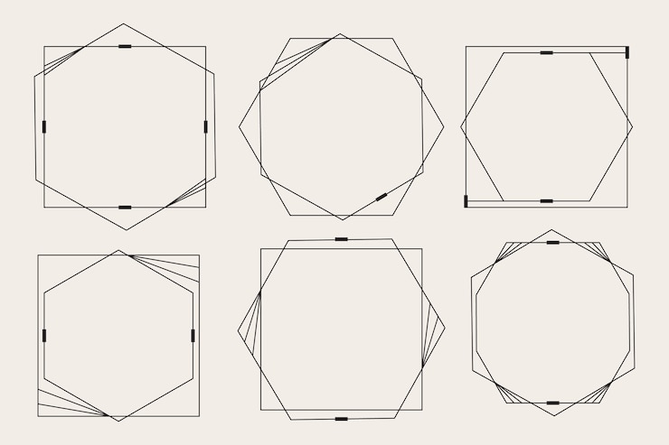 Free Vector flat design minimalist linear frame