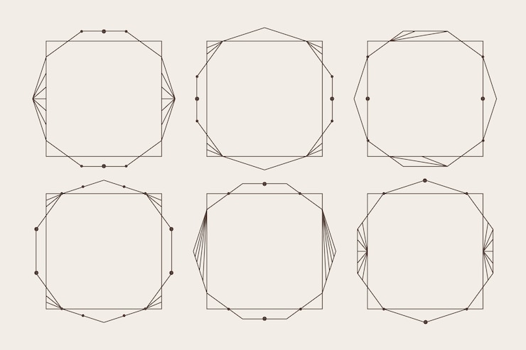 Free Vector flat design minimalist linear frame