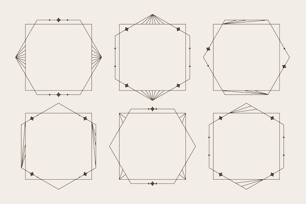 Vettore gratuito telaio lineare minimalista a disegno piatto