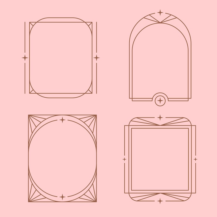 Free Vector flat design minimalist linear frame