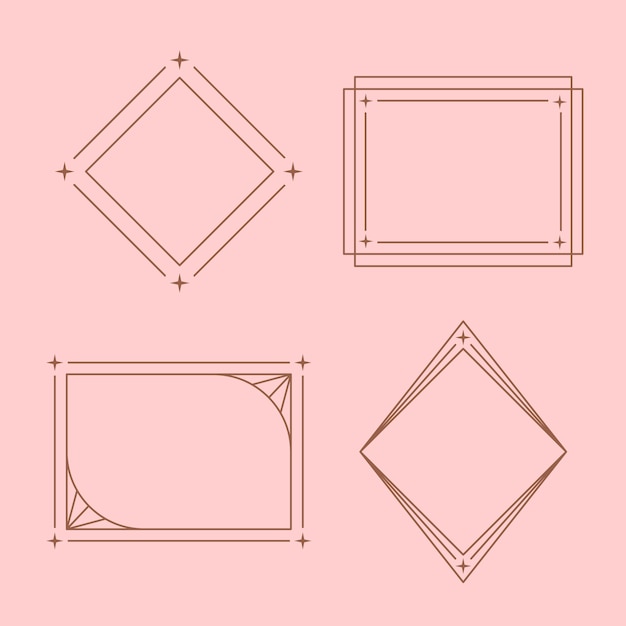 Free vector flat design minimalist linear frame