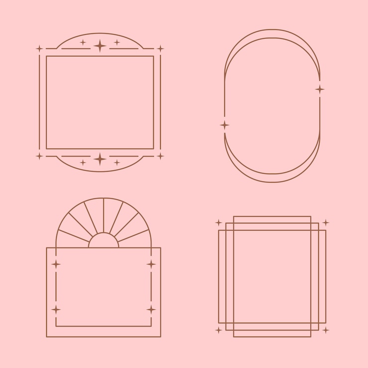 Free Vector flat design minimalist linear frame