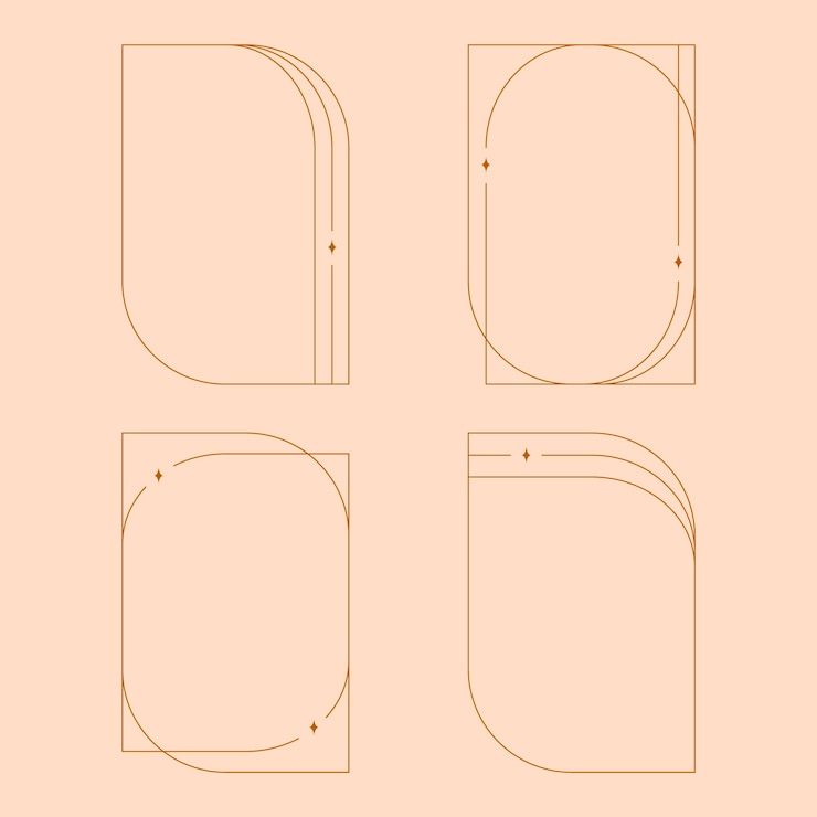 Free Vector flat design minimalist linear frame