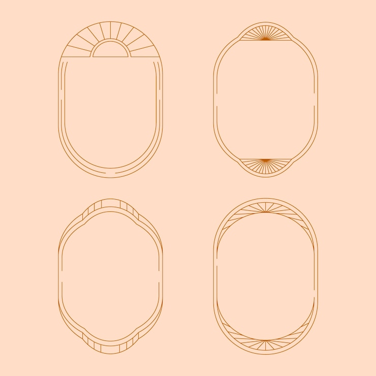 Free Vector flat design minimalist linear frame