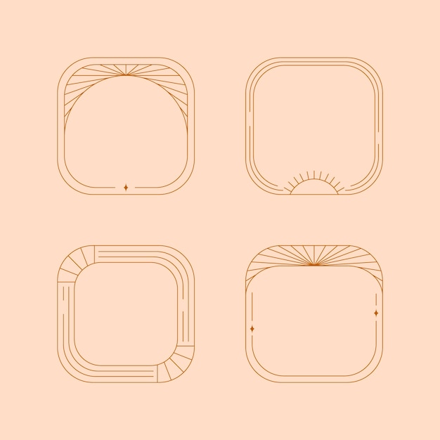 Vettore gratuito telaio lineare minimalista a disegno piatto