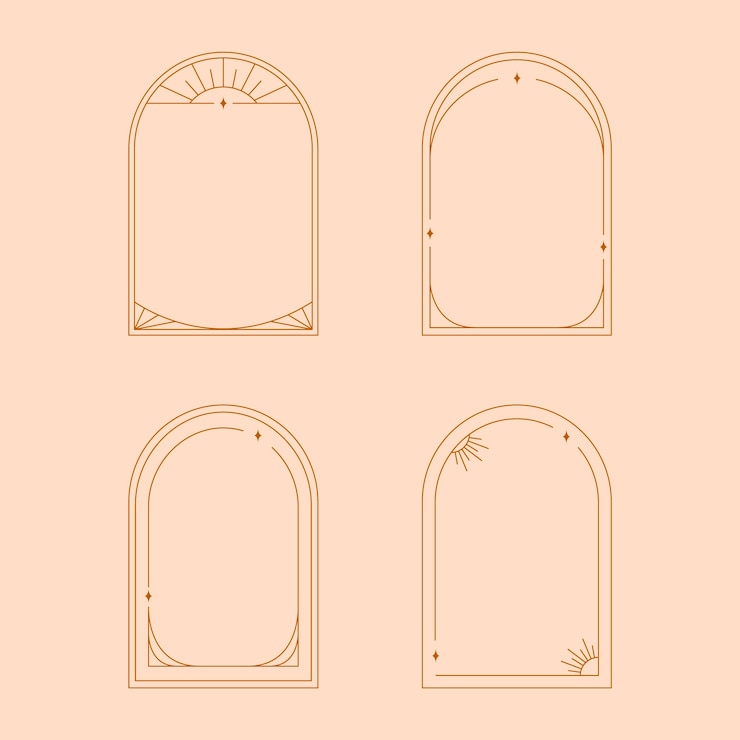 Free Vector flat design minimalist linear frame