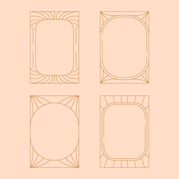 Free Vector flat design minimalist linear frame