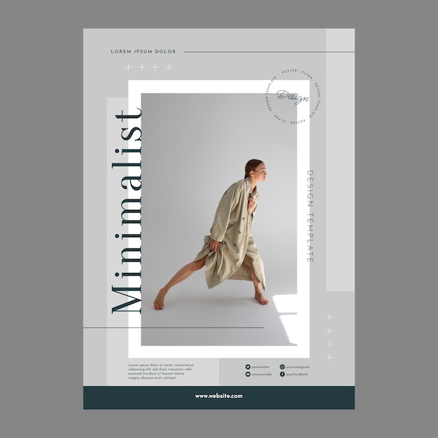 Vettore gratuito modello di poster minimalista dal design piatto